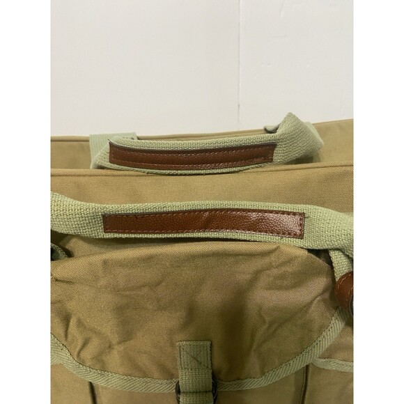 Vintage Chaps Ralph Lauren Canvas Khaki Duffel Bag 3 Pockets Military Surplus - Picture 4 of 16